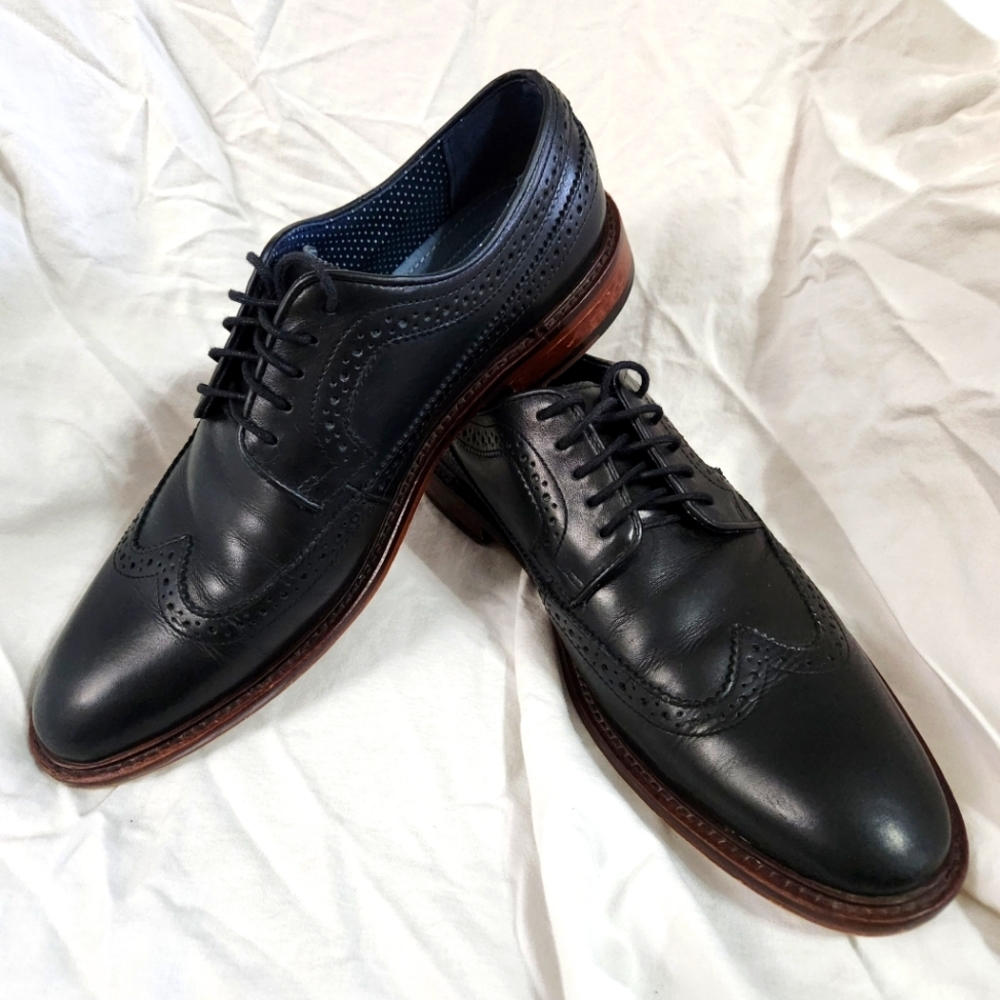 Aston Grey Black Wingtip Men's Shoes